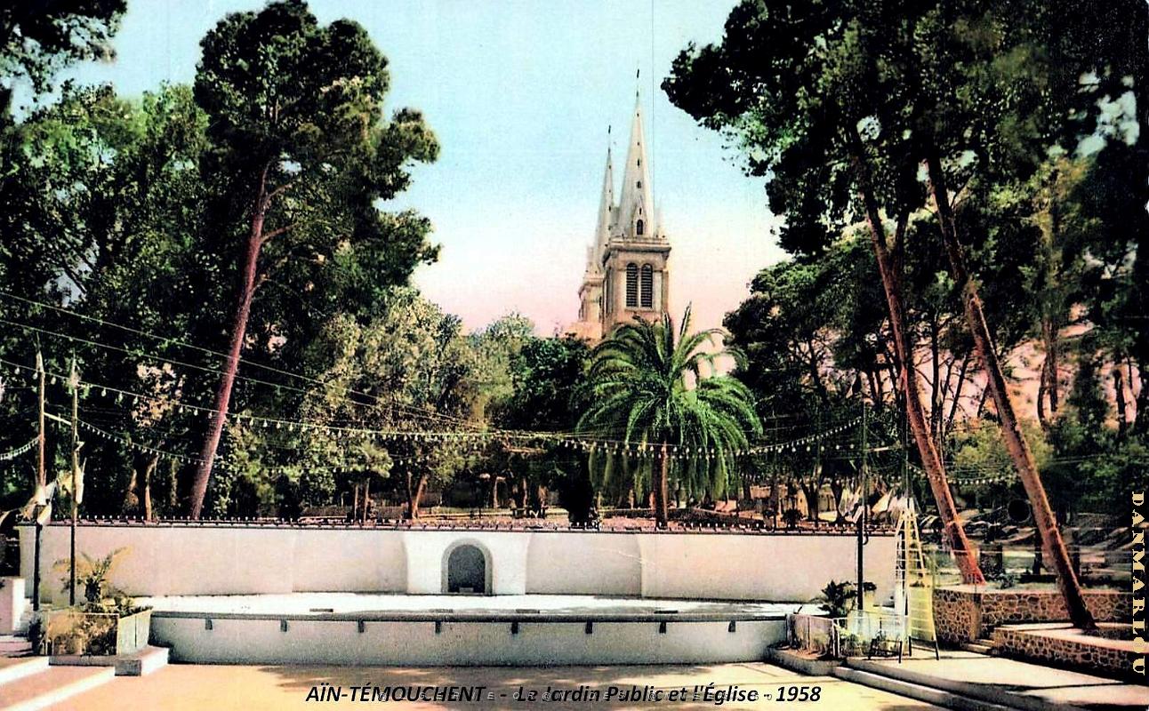 Ain-Temouchent - Jardin Public et eglise - 1957.jpg
